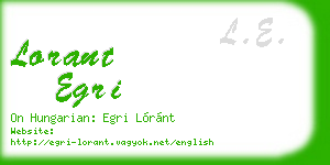 lorant egri business card